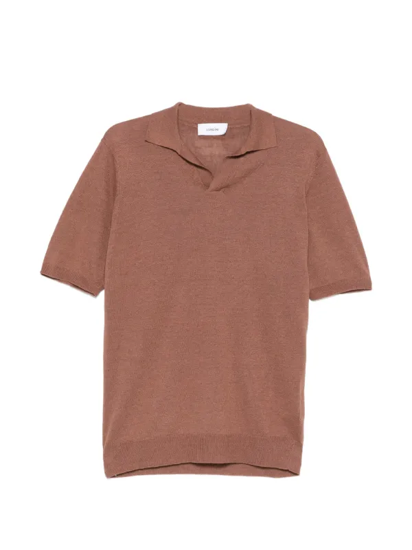 Lardini Short-sleeve Polo Shirt in Brown
