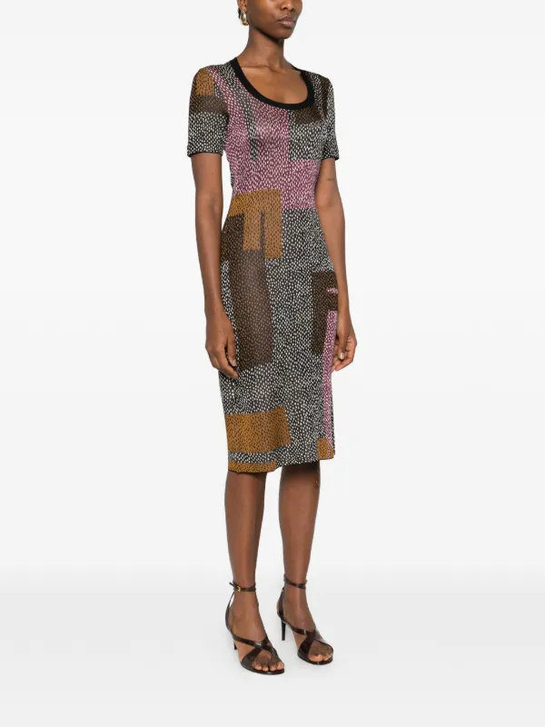 geo print midi dress Geometric Print Shirt Midi-dress