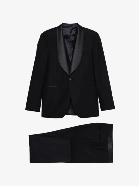 Tagliatore satin-trim suit (set of three)