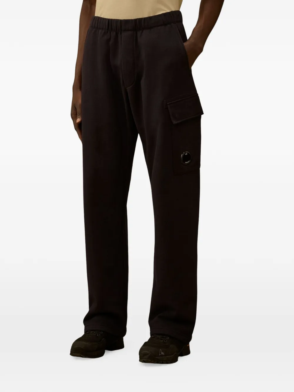 C.P. Company Fleece cargo trainingsbroek met reliëf Zwart