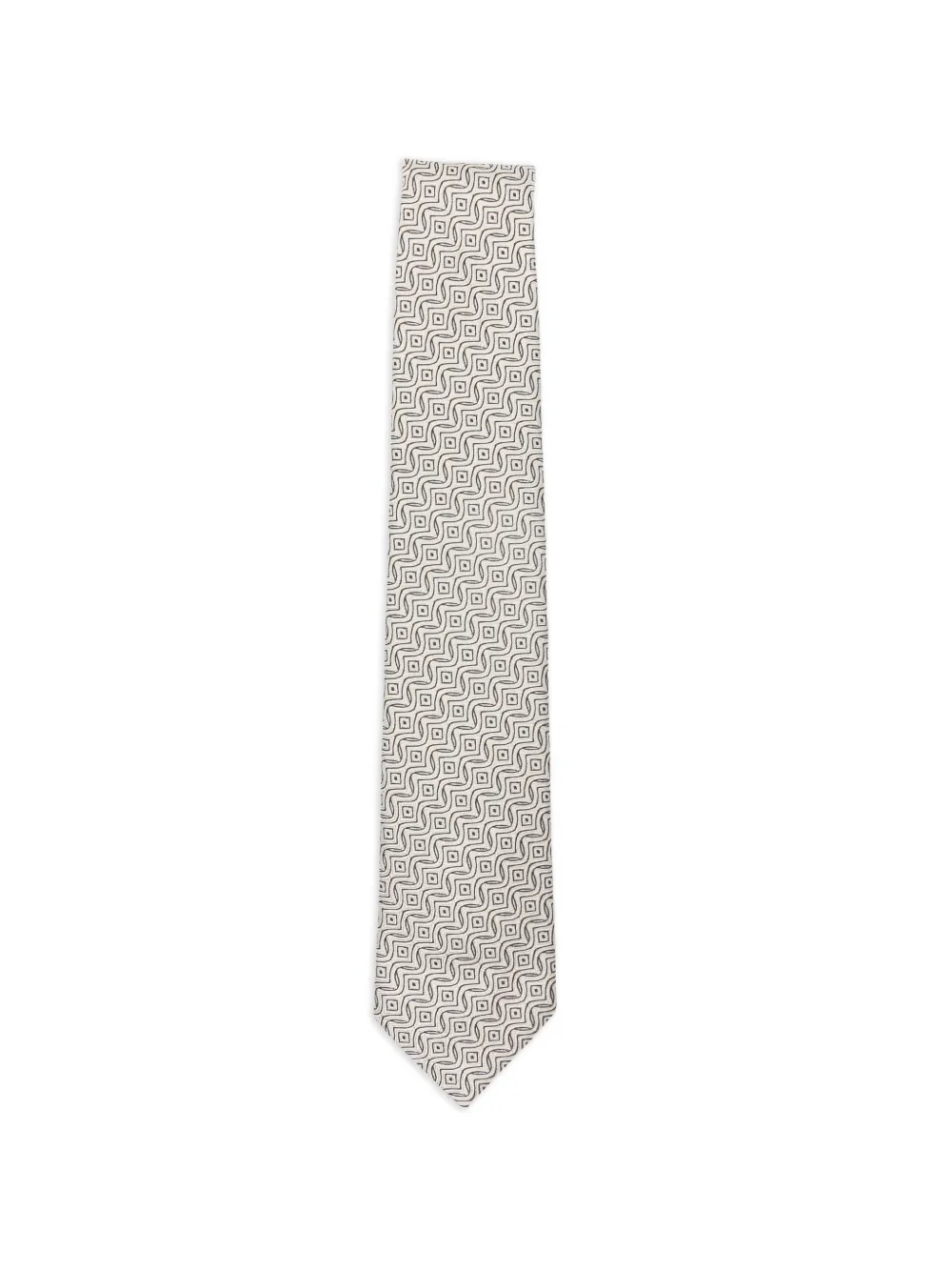 Emporio Armani geometric pattern silk tie - Toni neutri