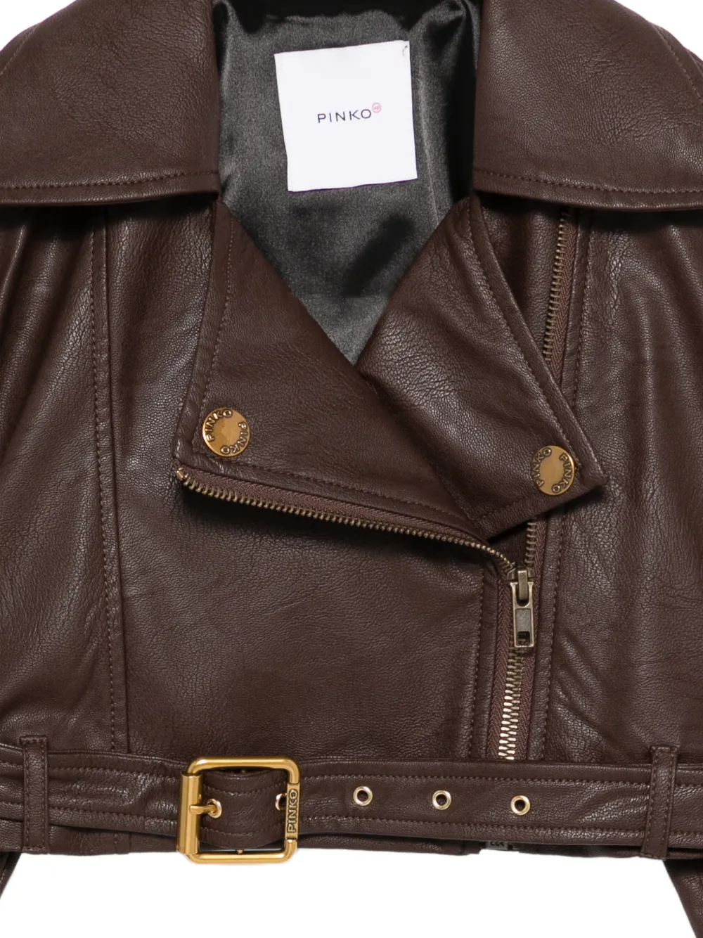 Pinko Kids Chiodo jack met ceintuur en rits Bruin