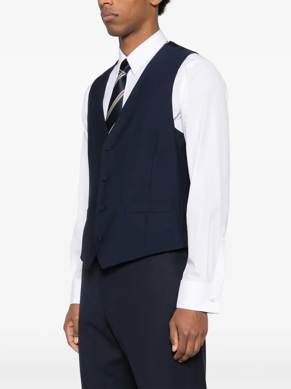  Lardini Button Vest - Blue 