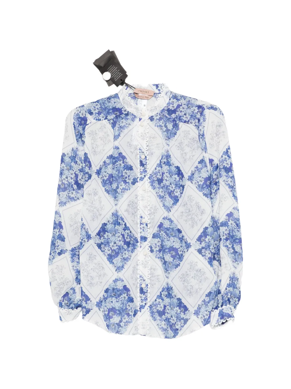 TWINSET floral-print ruffle top - Blu