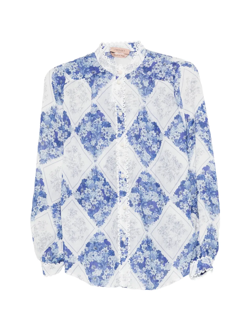 TWINSET floral-print ruffle top - Blu