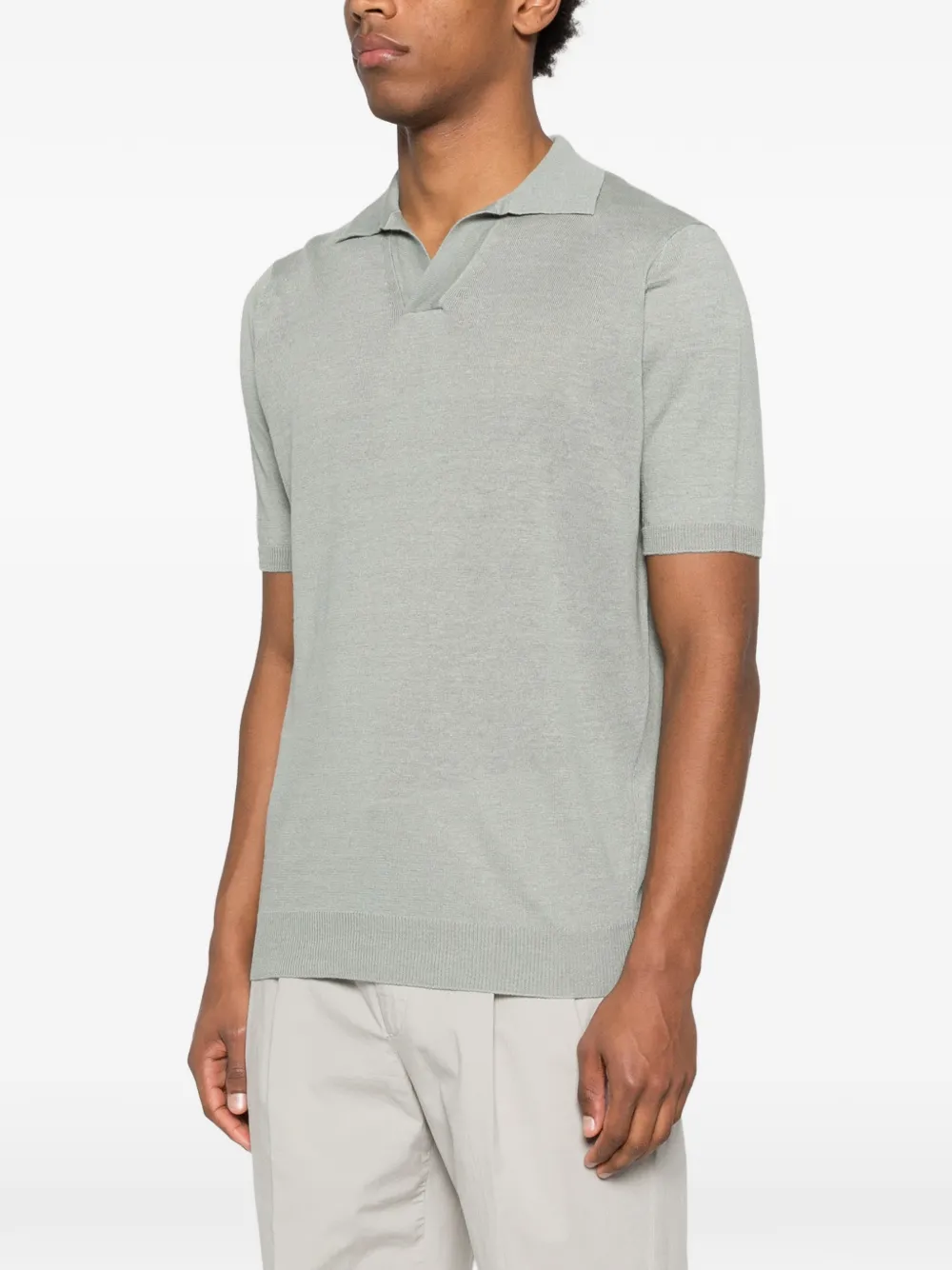  Lardini Collared Short-sleeve T-shirt - Green 