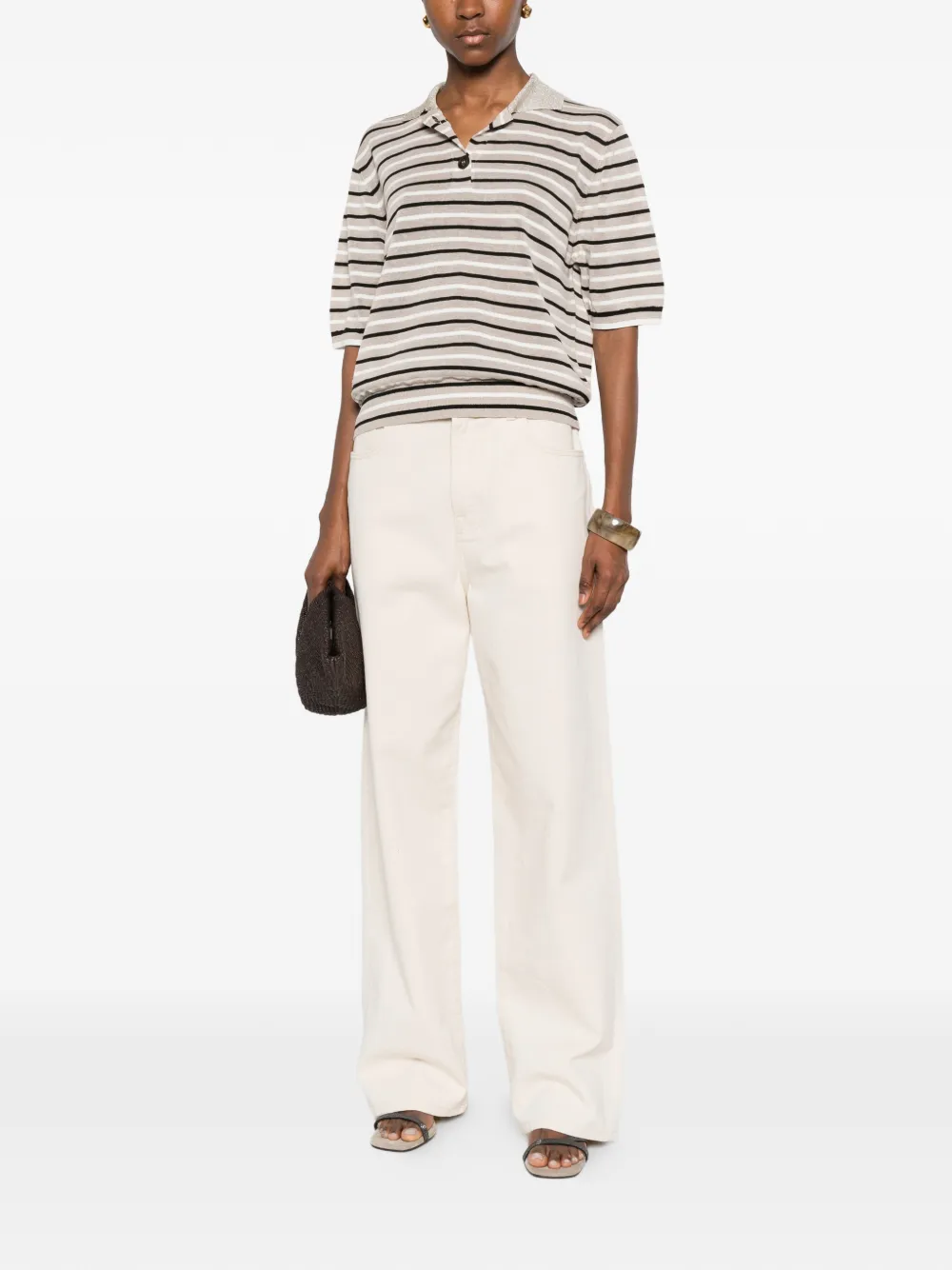 Striped Polo Top