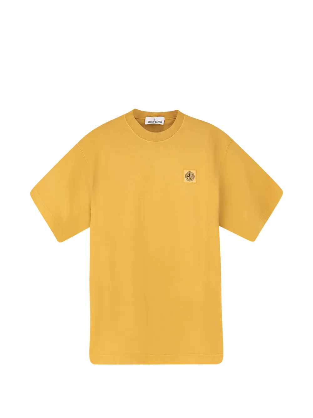 Stone Island 로고 패치 반소매 티셔츠 | 옐로