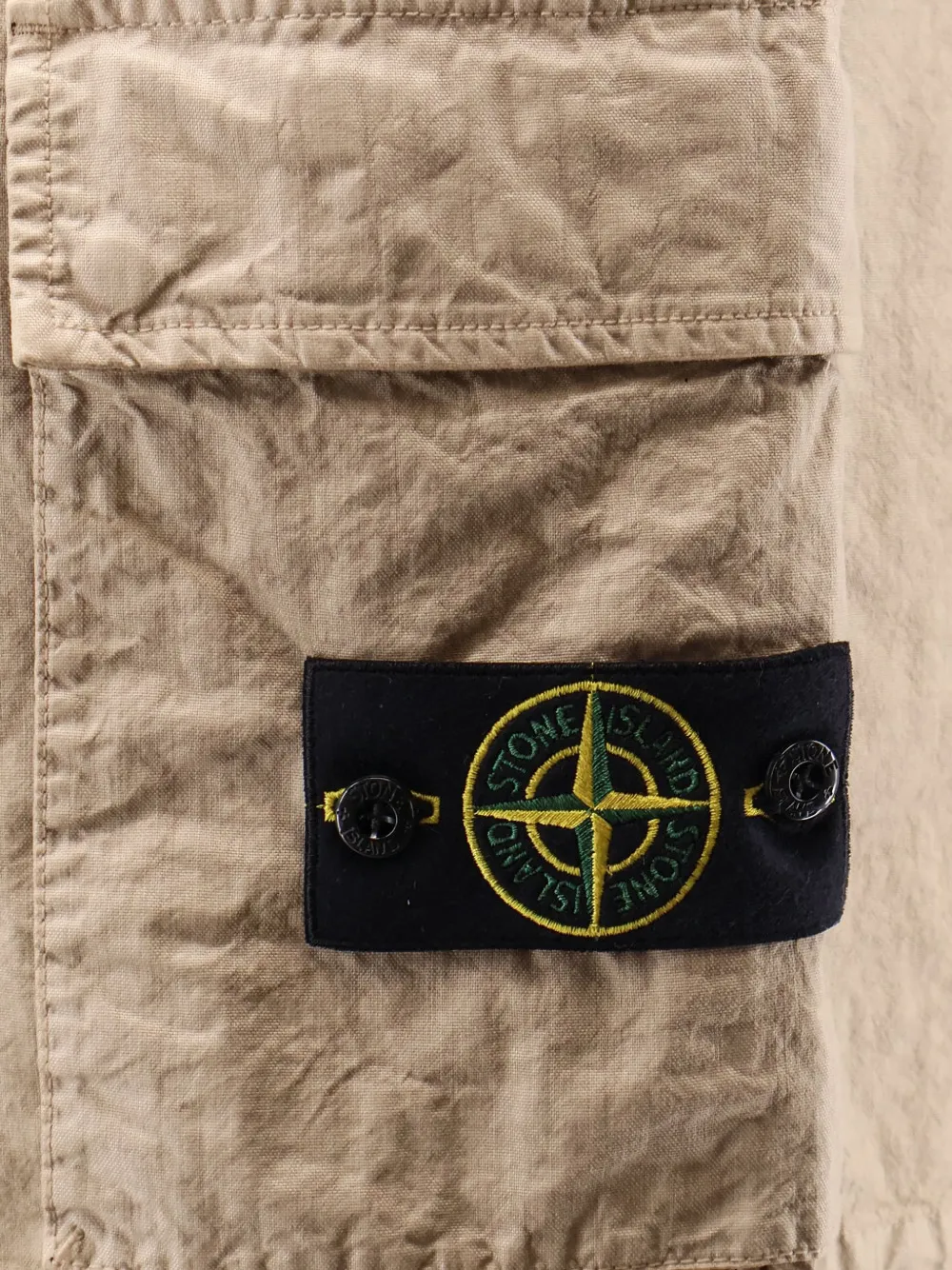  Stone Island Cargo Logo Patch Shorts - Neutrals 