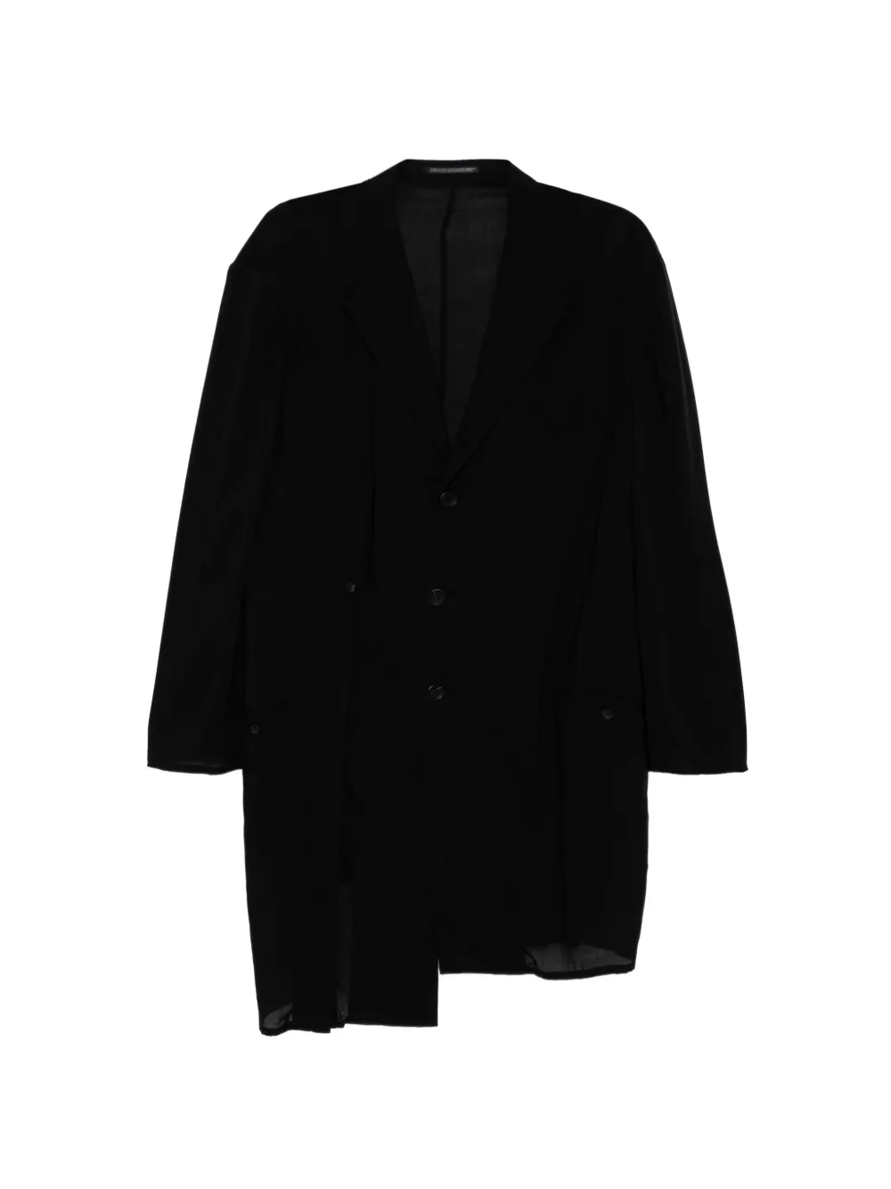 Yohji Yamamoto Cappotto con tasche sul petto - Nero