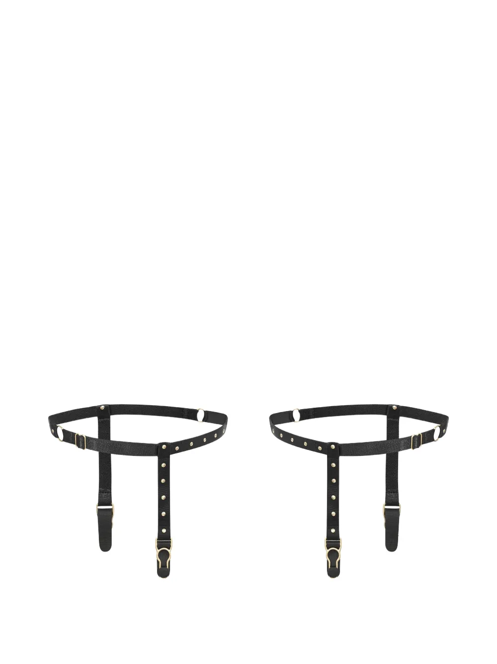 Maison Close Strumpfhalter mit Nieten - Schwarz