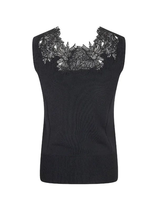 Ermanno Scervino レーストリム タンクトップ | ブラック | FARFETCH JP