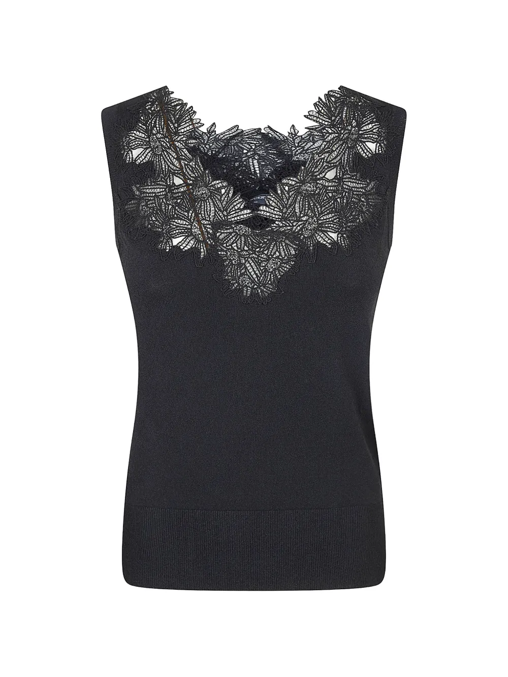 Ermanno Scervino lace-trimmed tank top - Nero