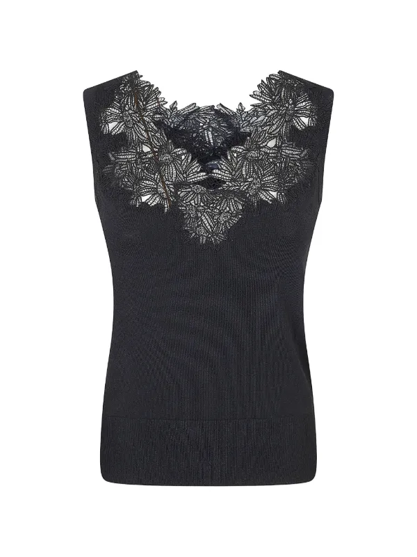 Ermanno Scervino レーストリム タンクトップ | ブラック | FARFETCH JP