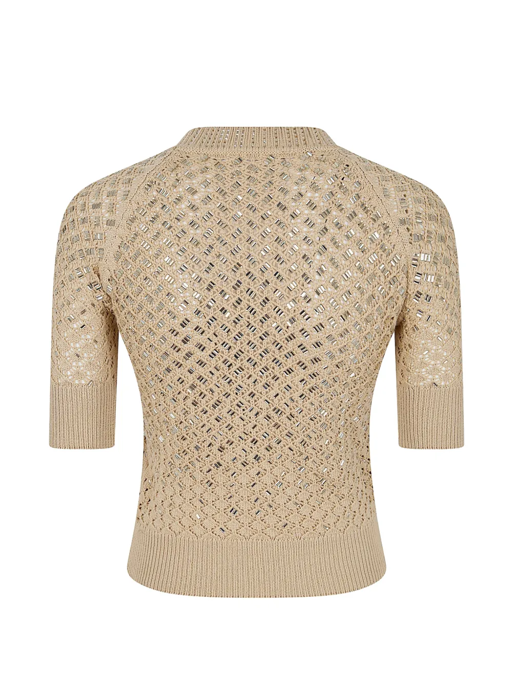 Embellished Open Knit Sweater