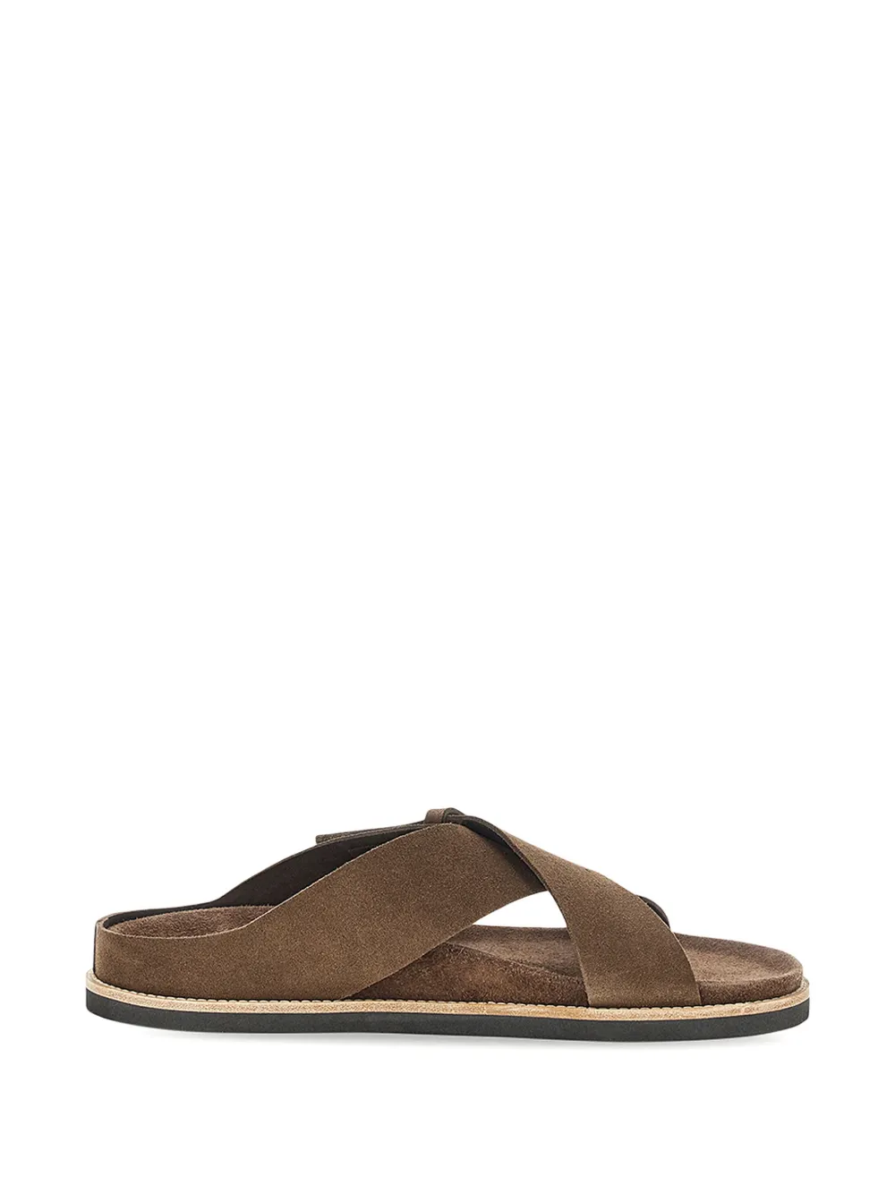 Paul & Shark crossover suede slip-on sandals - Marrone