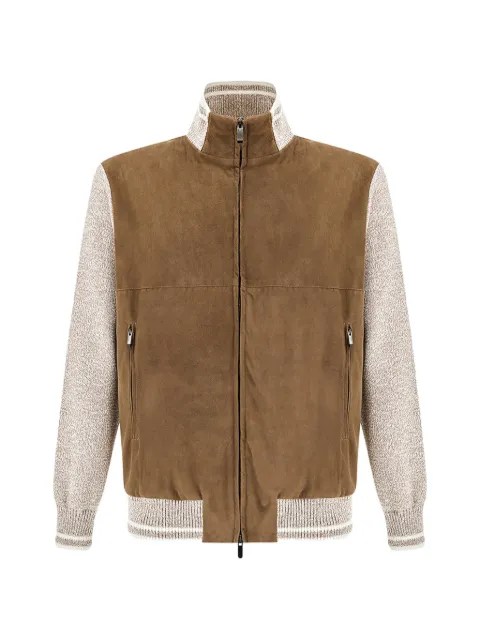 Paul & Shark Aqualeather-panel bomber jacket