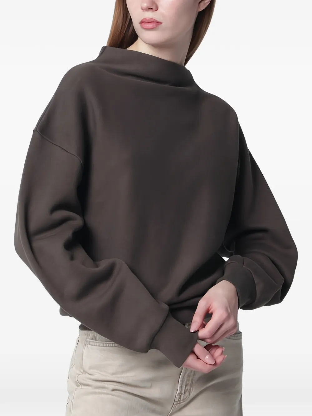 6397 draped sweatshirt - Marrone