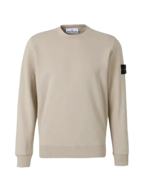 Stone Island 6100060 organic cotton fleece regular-fit crewneck sweatshirt with raglan sleeves
