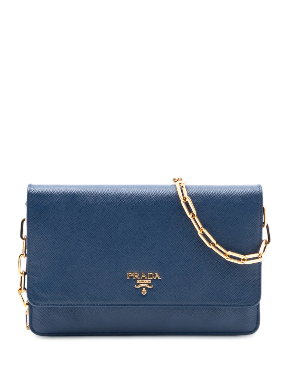 Prada Pre-Owned 2010-2025 Saffiano Wallet On Chain crossbody bag - Blu