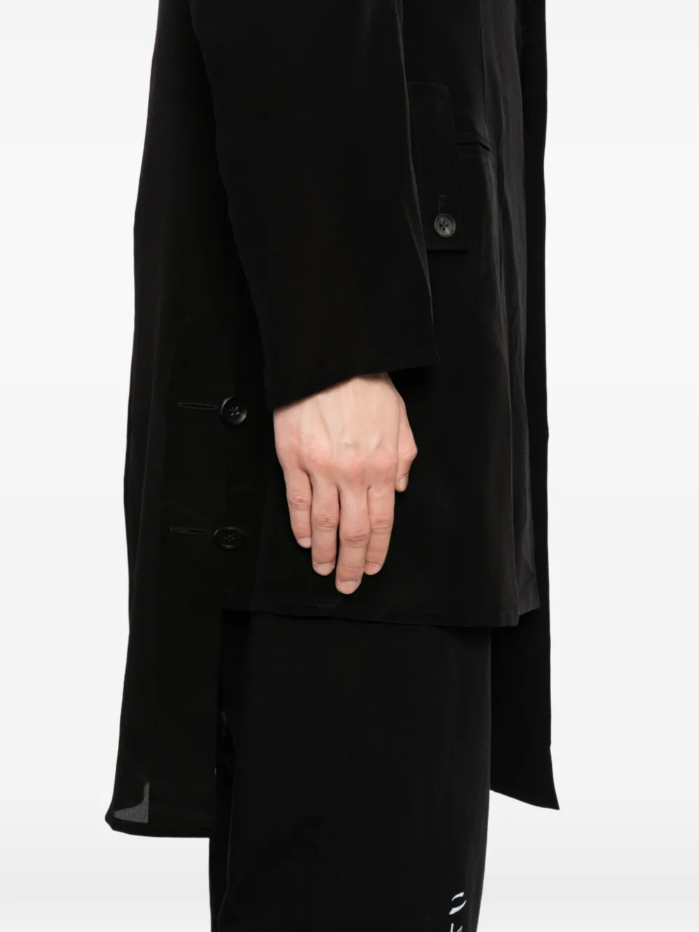 Yohji Yamamoto Jas met enkele rij knopen Zwart