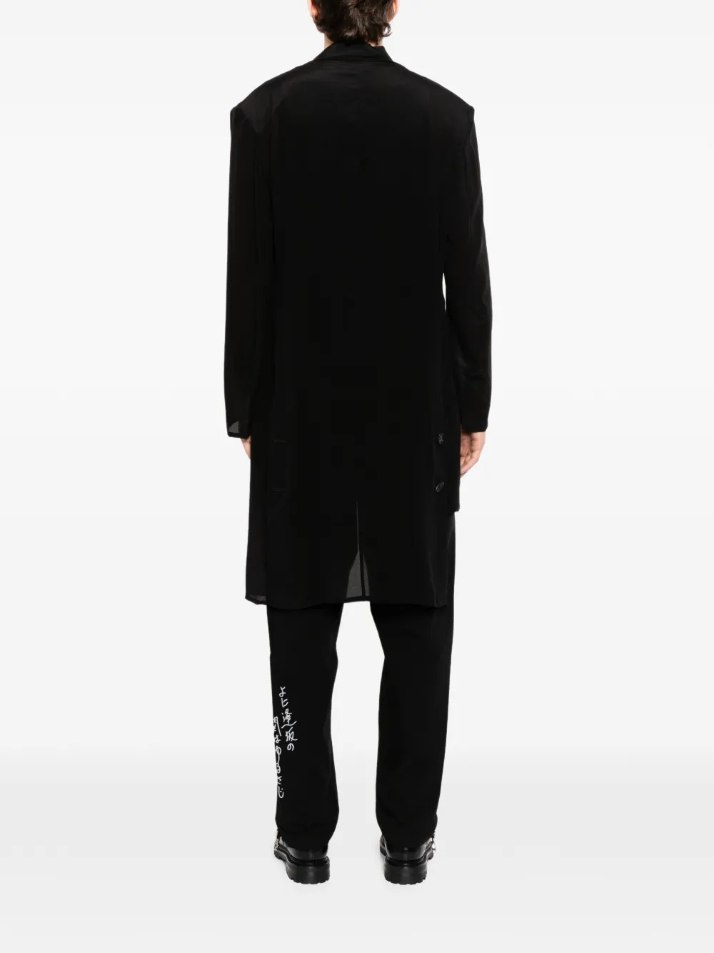 Yohji Yamamoto Jas met enkele rij knopen Zwart