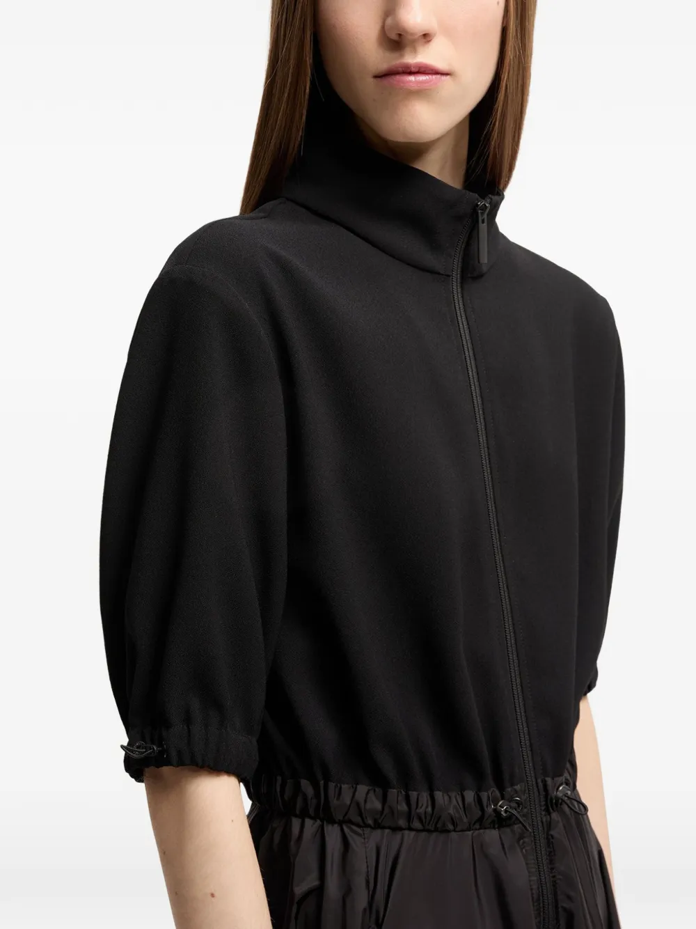 Moncler Logo Patch Midi Dress in Black, view 5