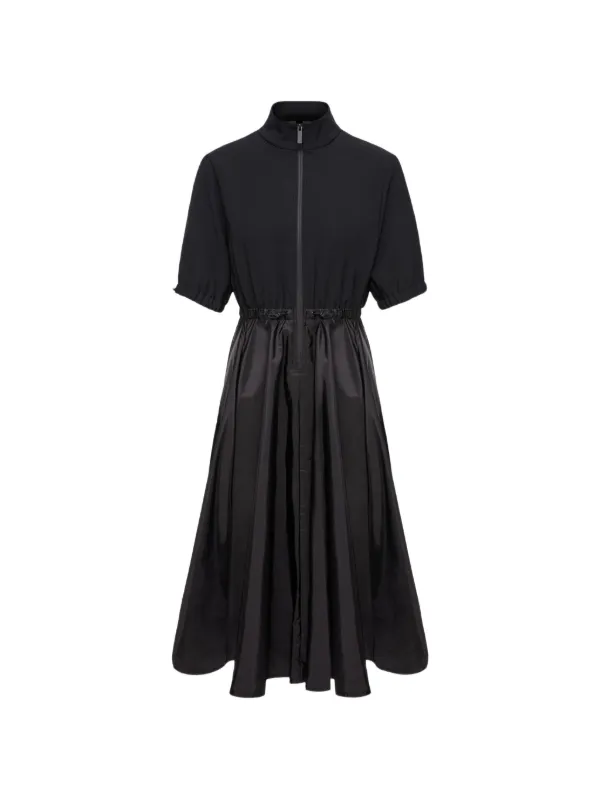 Moncler Logo Patch Midi Dress in Black