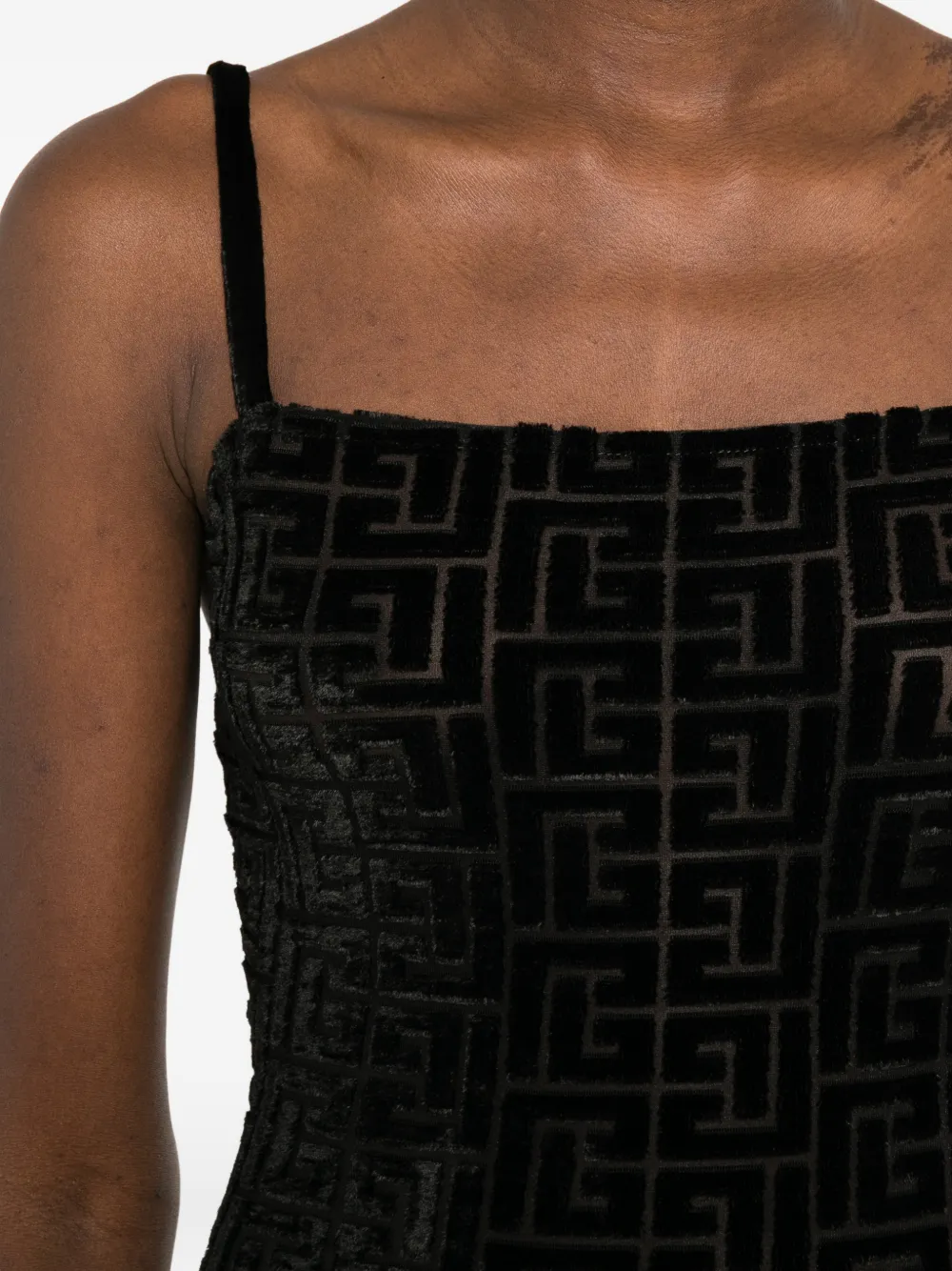 Balmain Maxi-jurk met monogram Zwart