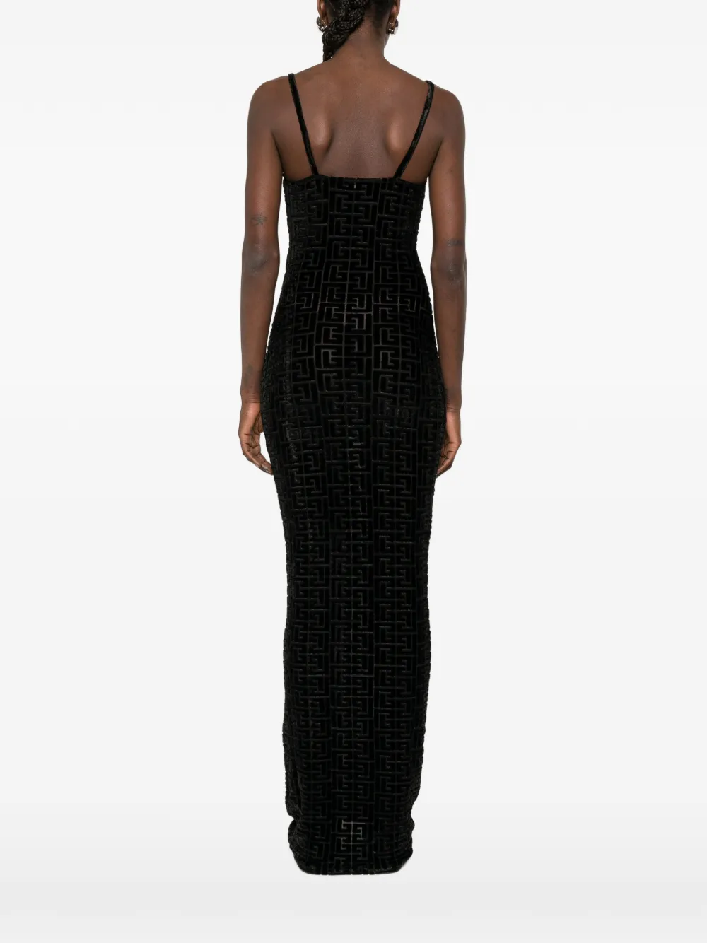 Balmain Maxi-jurk met monogram Zwart
