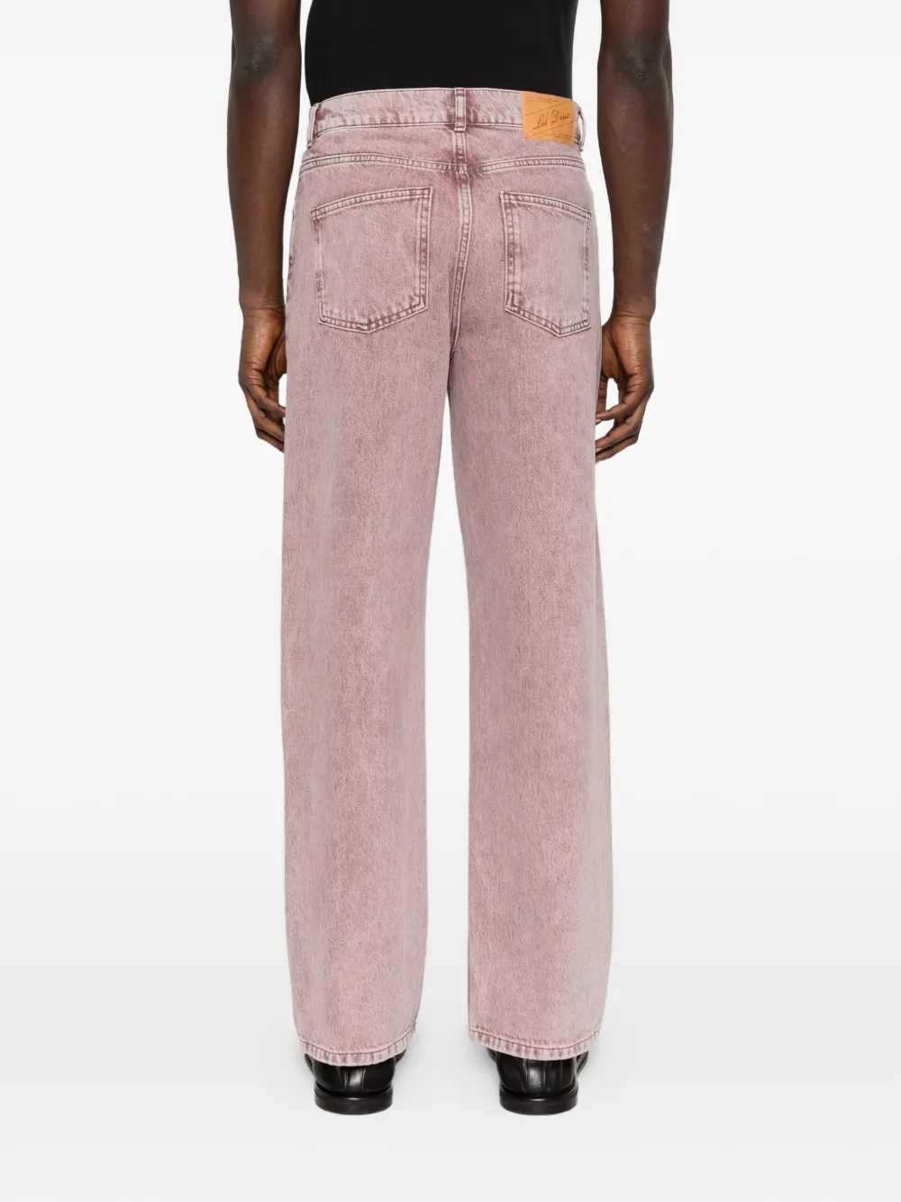 Les Deux Roi denim jeans met wassingen en wijde pijpen Roze
