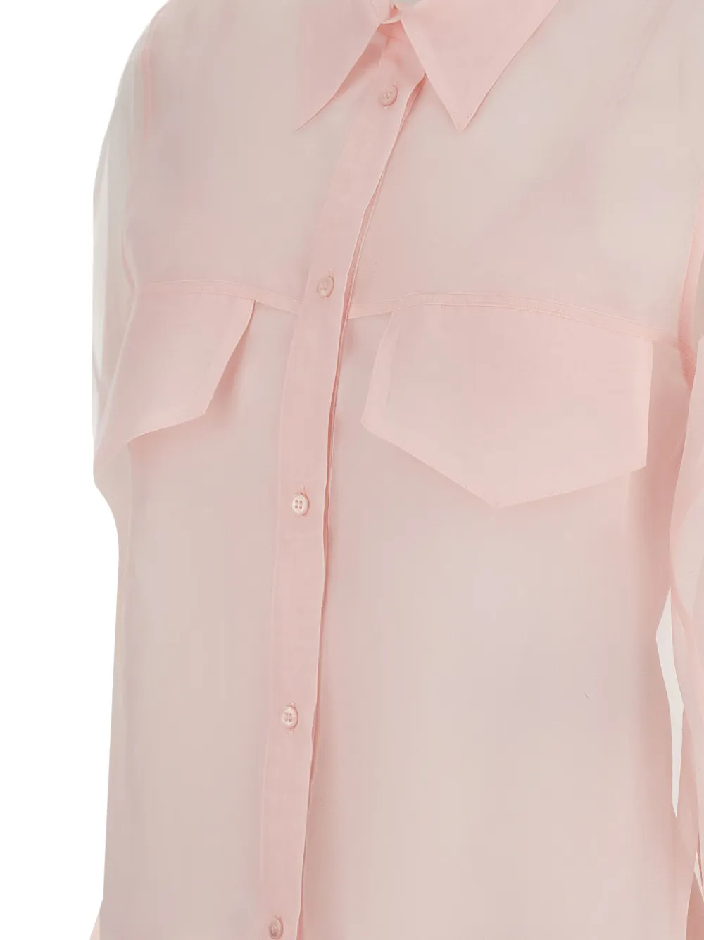 Federica Tosi Blouse met klepzak en lange mouwen Roze