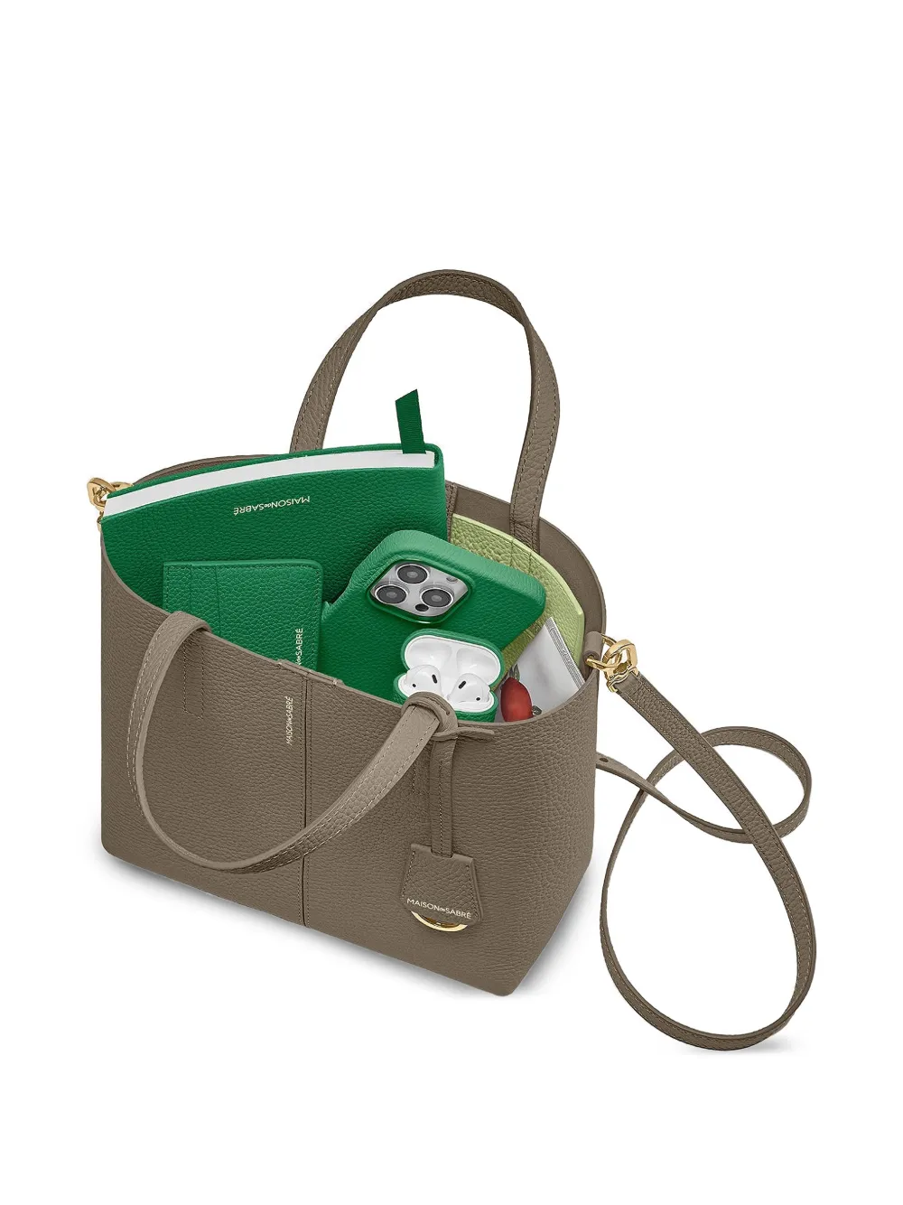 MAISON de SABRÉ Kleine Soft leren shopper Groen