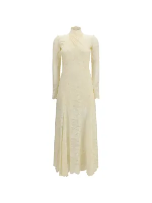 chinese dress ladies Long black lace dress with bardot collar  Rabanne