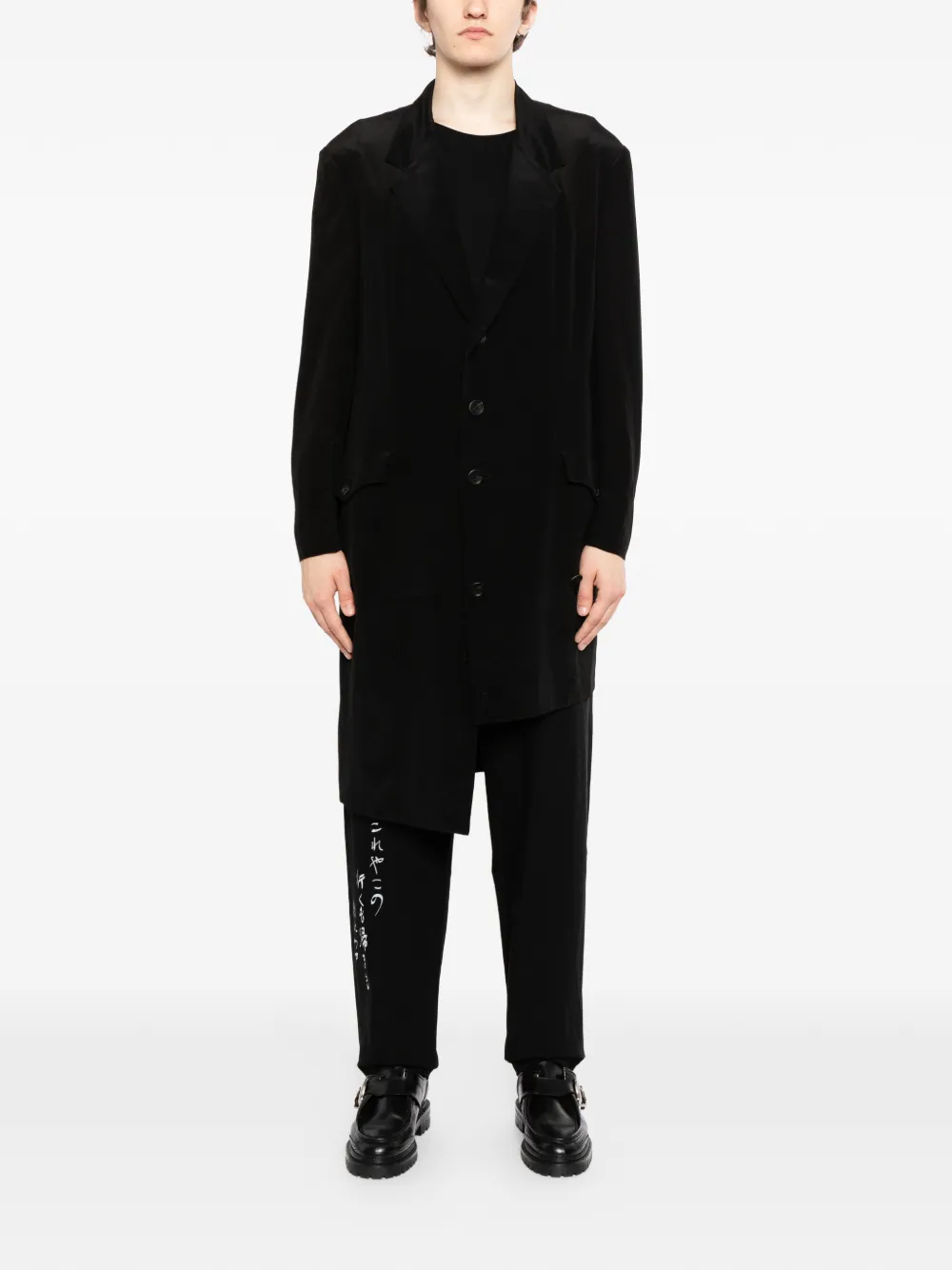Yohji Yamamoto Jas met asymmetrische afwerking Zwart