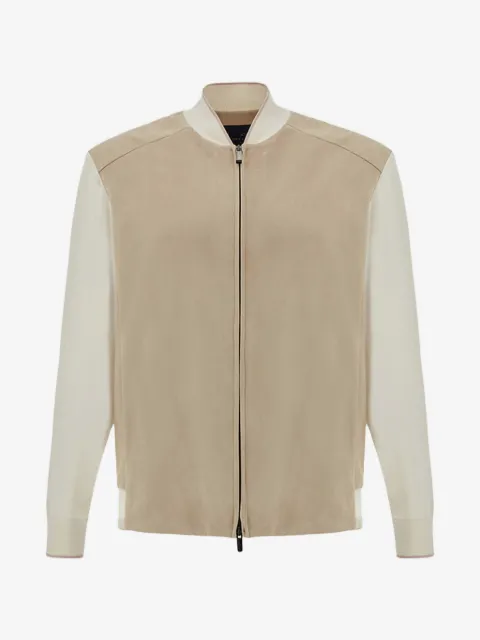 Paul & Shark Aqualeather-panel bomber jacket
