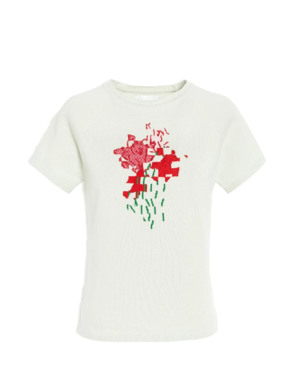 Barrie Kaschmirtop mit Blumenmotiv - Grün