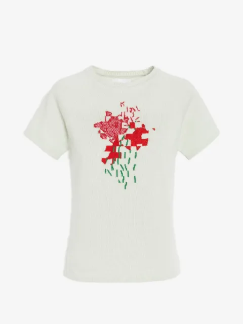 Barrie cashmere floral motif top