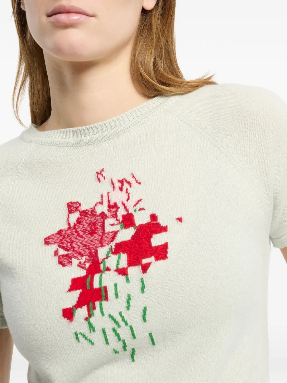 Barrie Kasjmier top met bloemenpatroon Groen