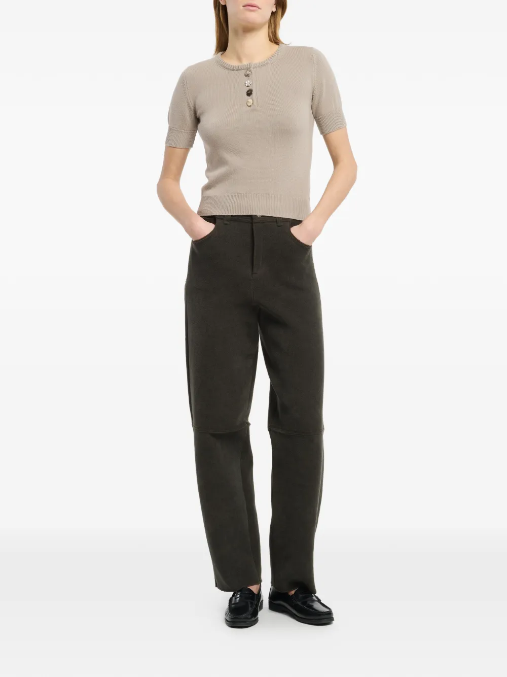  Barrie Jewelled Buttons Top - Neutrals 