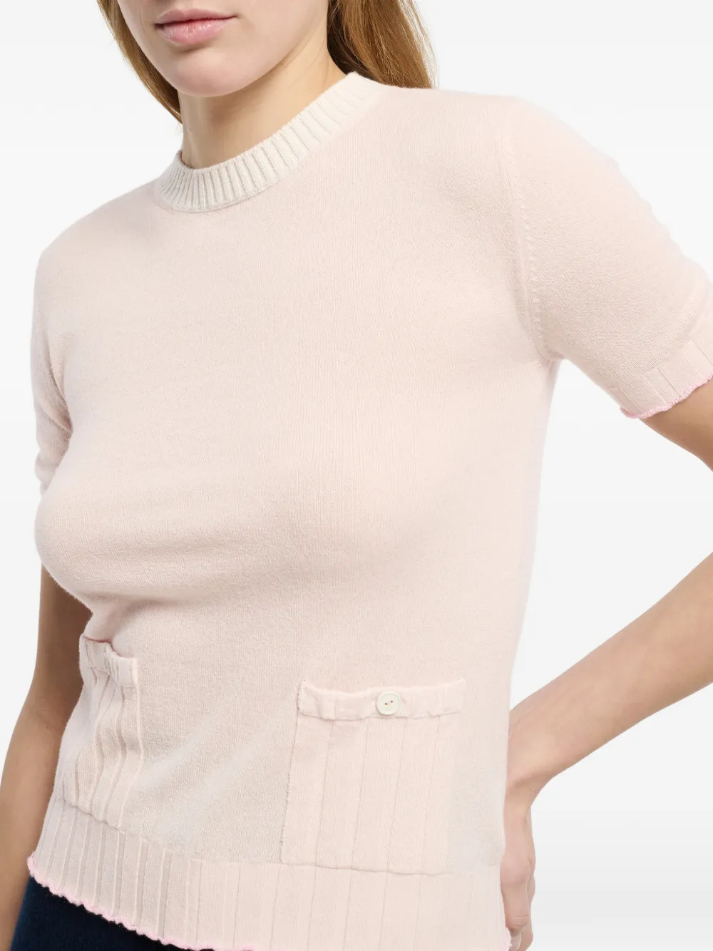 Barrie Geribbelde top Roze