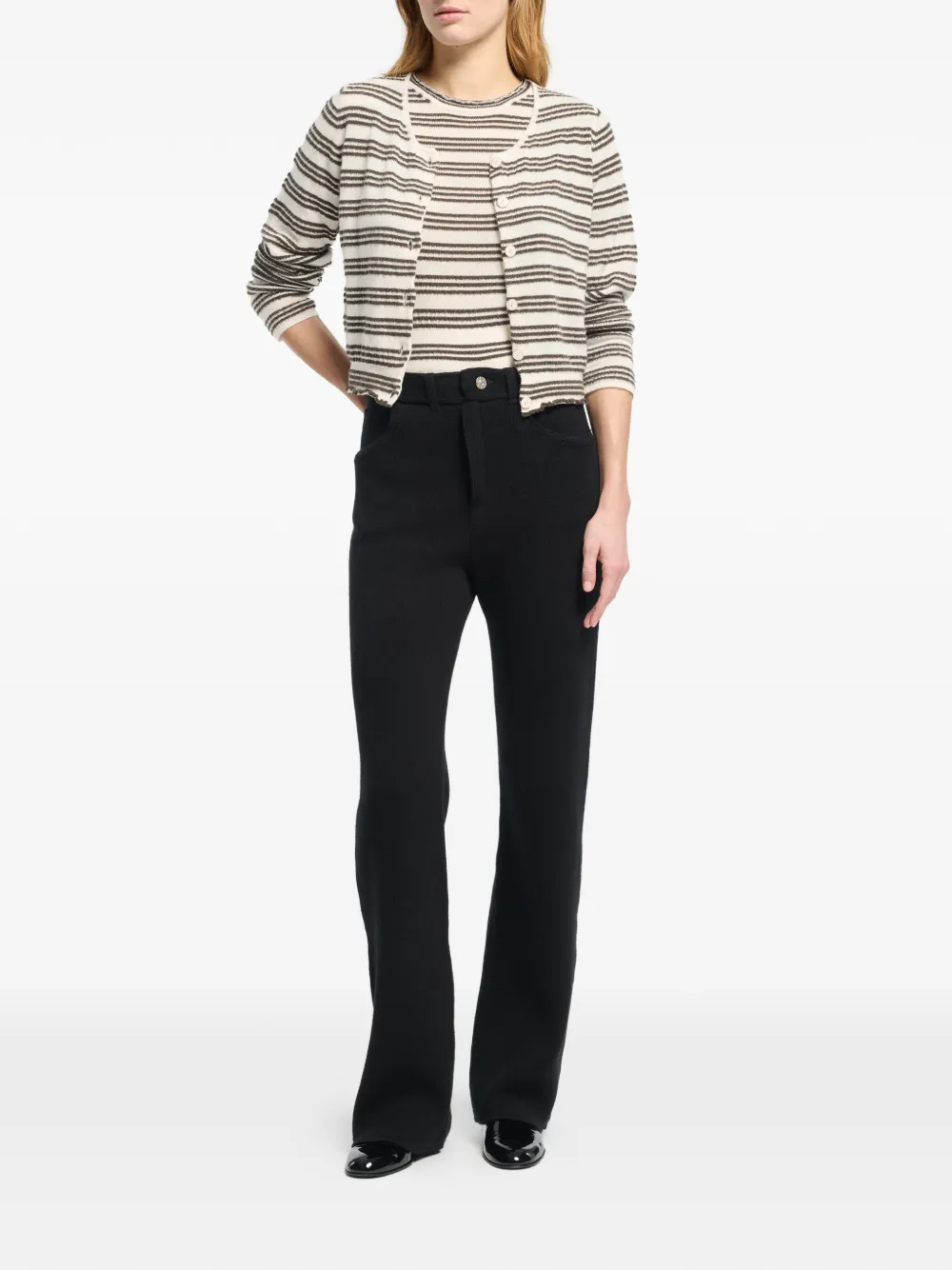  Barrie Striped Cardigan Knit - Neutrals 
