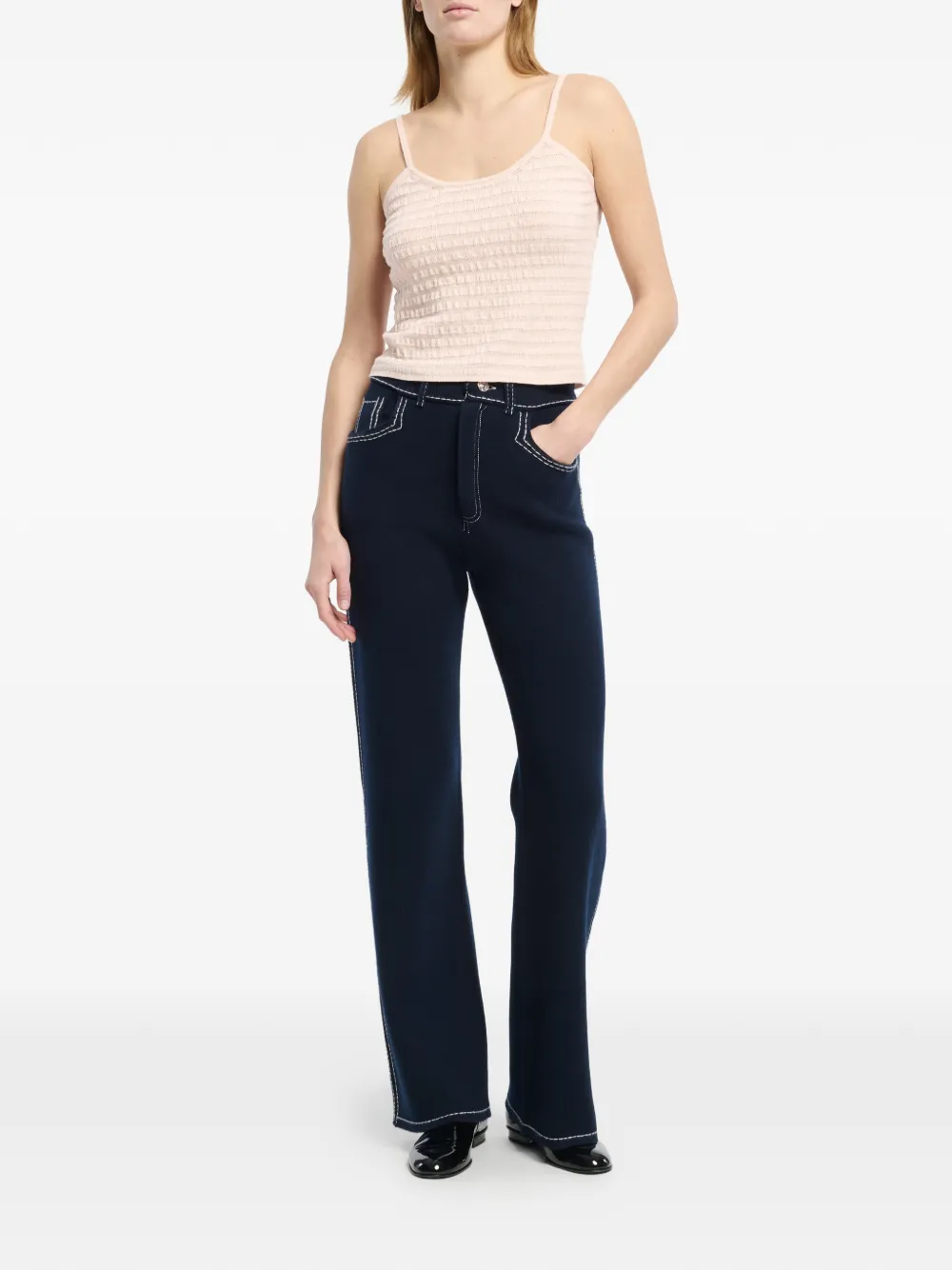  Barrie Embossed Knit Top - Pink 