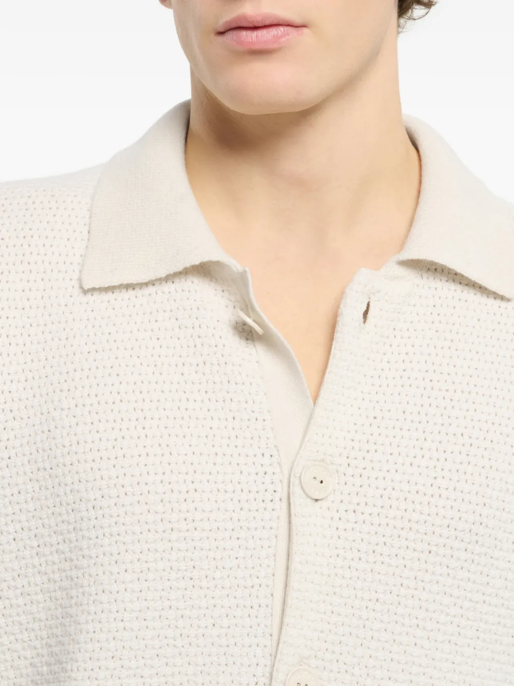 Barrie Lichtgewicht poloshirt met knopen Wit