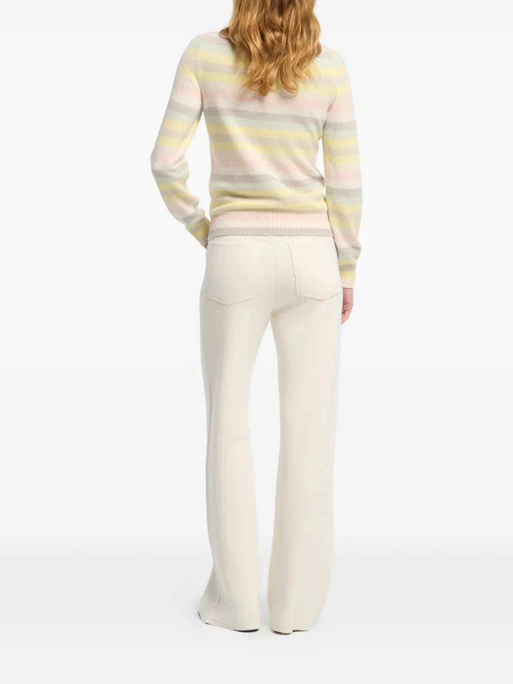  Barrie Striped Round-neck Jumper - Neutrals 
