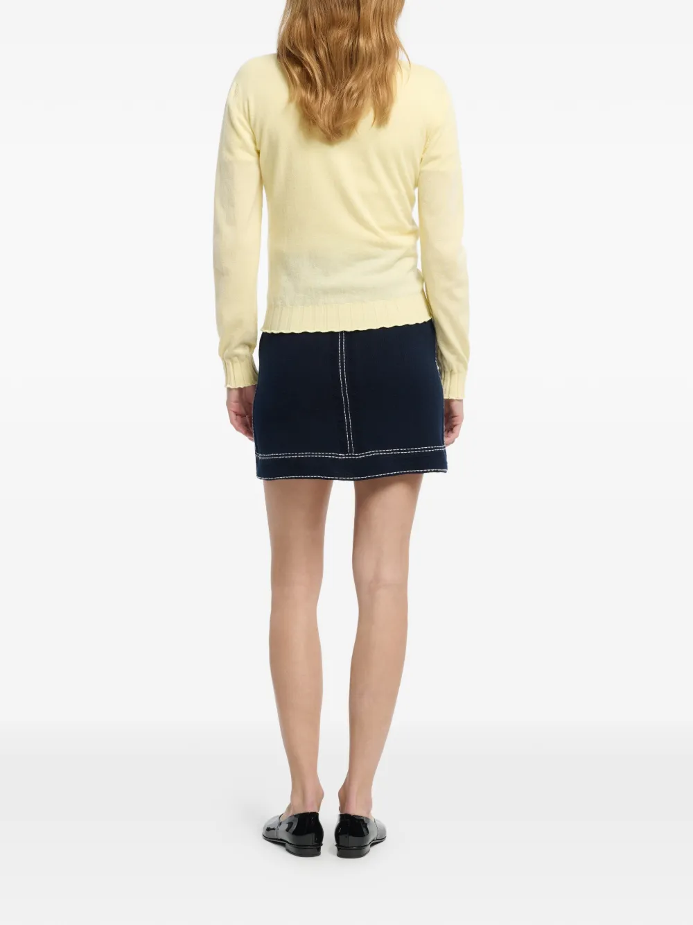  Barrie Ribbed Detailing Cardigan - Yellow 