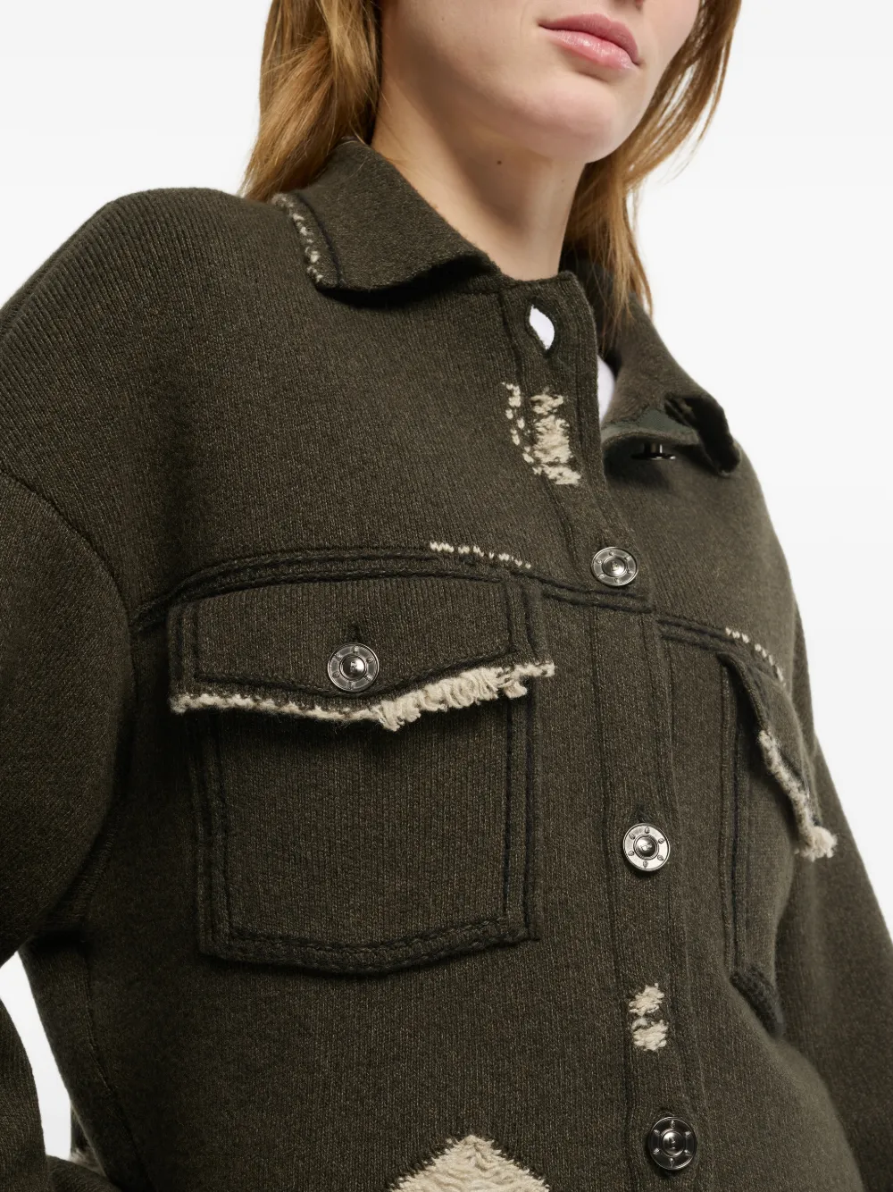 Barrie Denim jack met franje Bruin