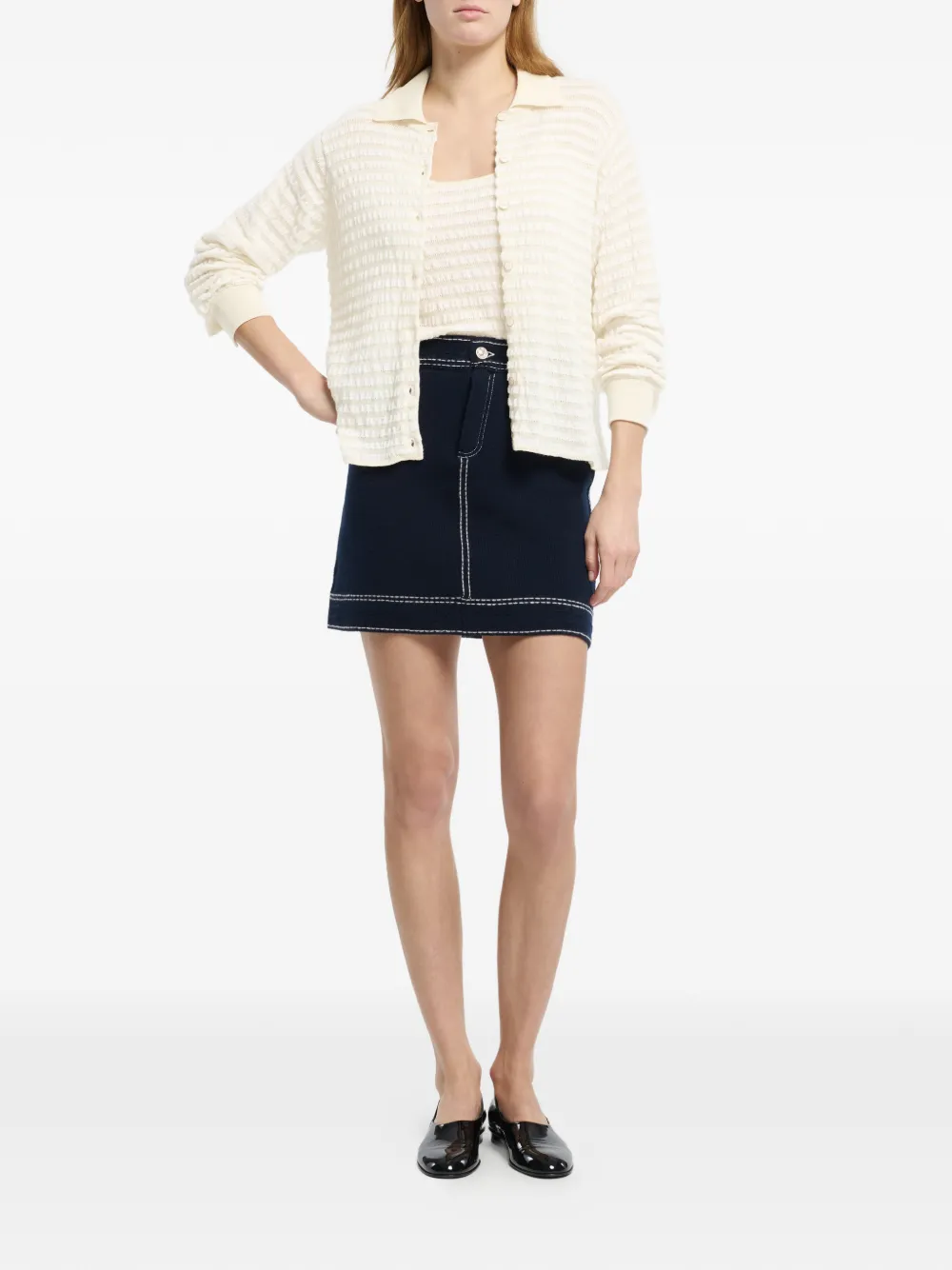  Barrie Shirt In Embossed Knit - Neutrals 