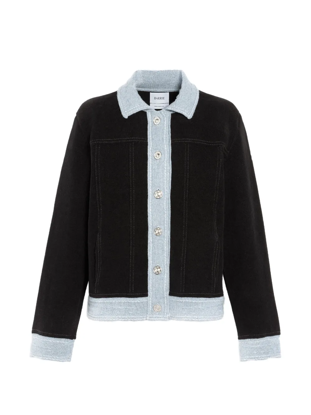 Barrie Jeansjacke in Wildlederoptik - Schwarz