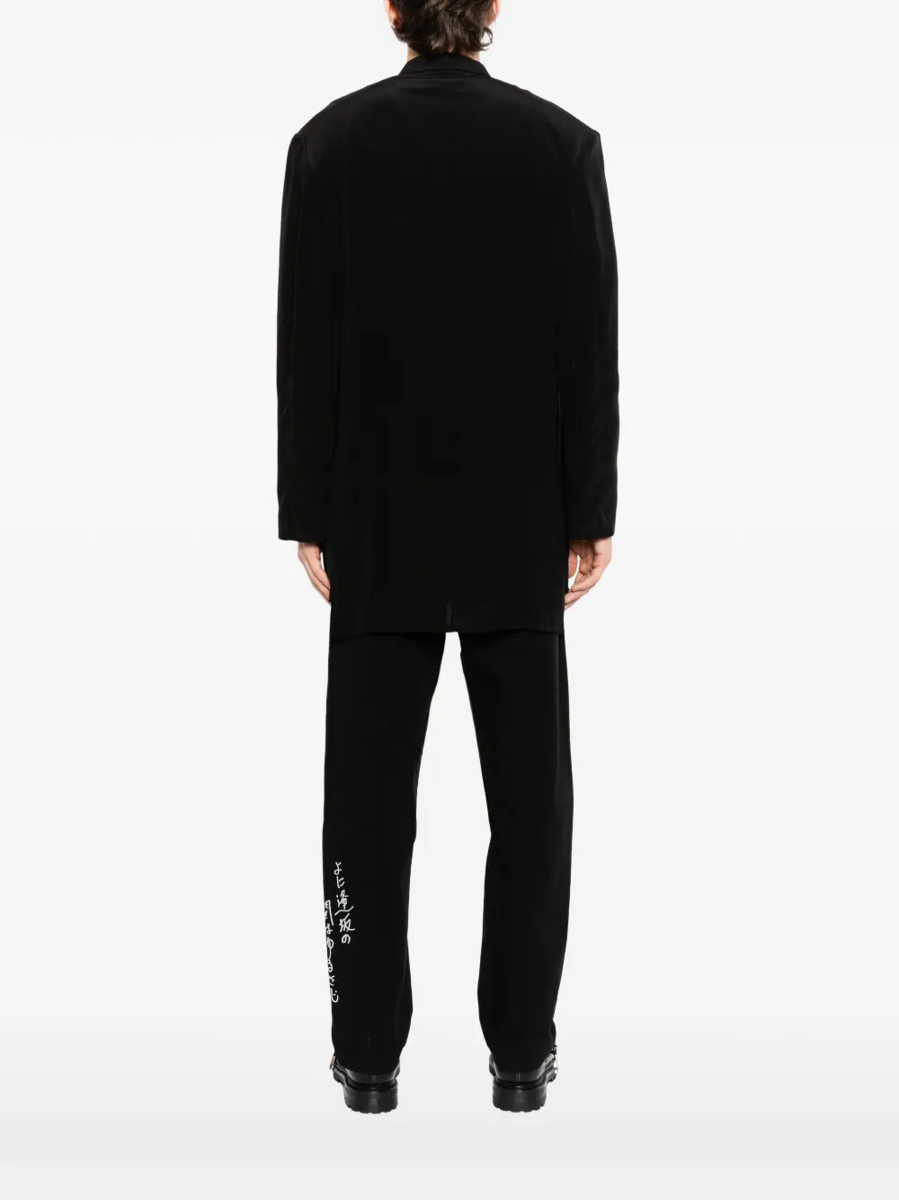 Yohji Yamamoto Jas met enkele rij knopen Zwart